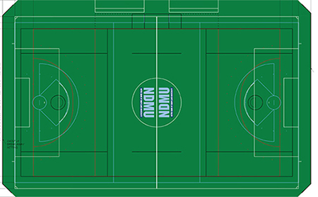 Mock up of turf field