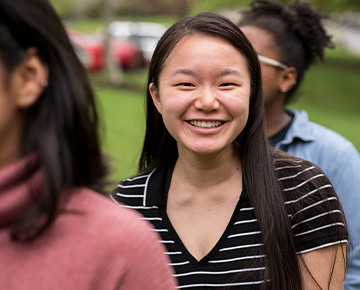 Close up of student smiling