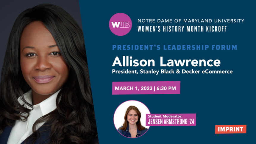 Allison Lawrence and Jensen Armstrong's headshots with WLIB logo and event details